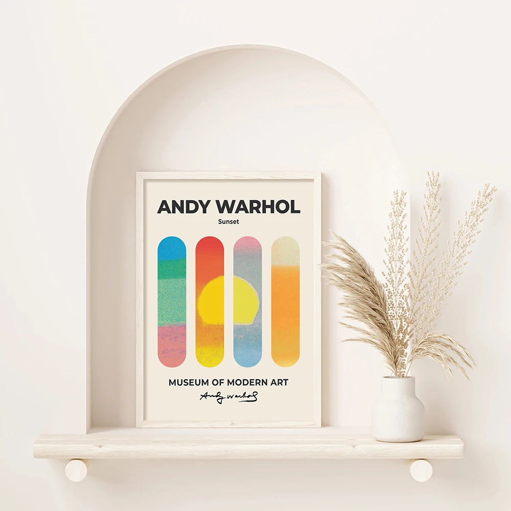 Andy Warhol Sunset Colorful Pop Art Canvas Painting Nordic Modern Posters And Prints Wall Art Picture For Living Room Home Decor