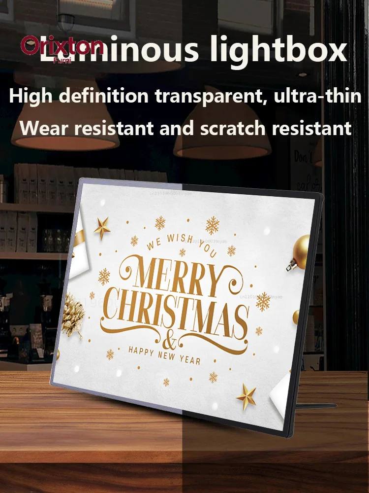 A4 Customized Film LED Light Advertising Box Super Bright Slim Clip Poster Frame For Shops Menus Wall Mounted Billboard