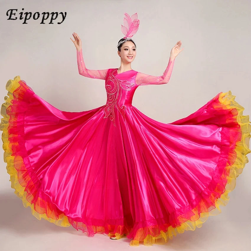 Traje De Performance De Carnaval Para Mulheres, Saia Cigana, Laço, Bigdance, Espanha, Vestido De Coro