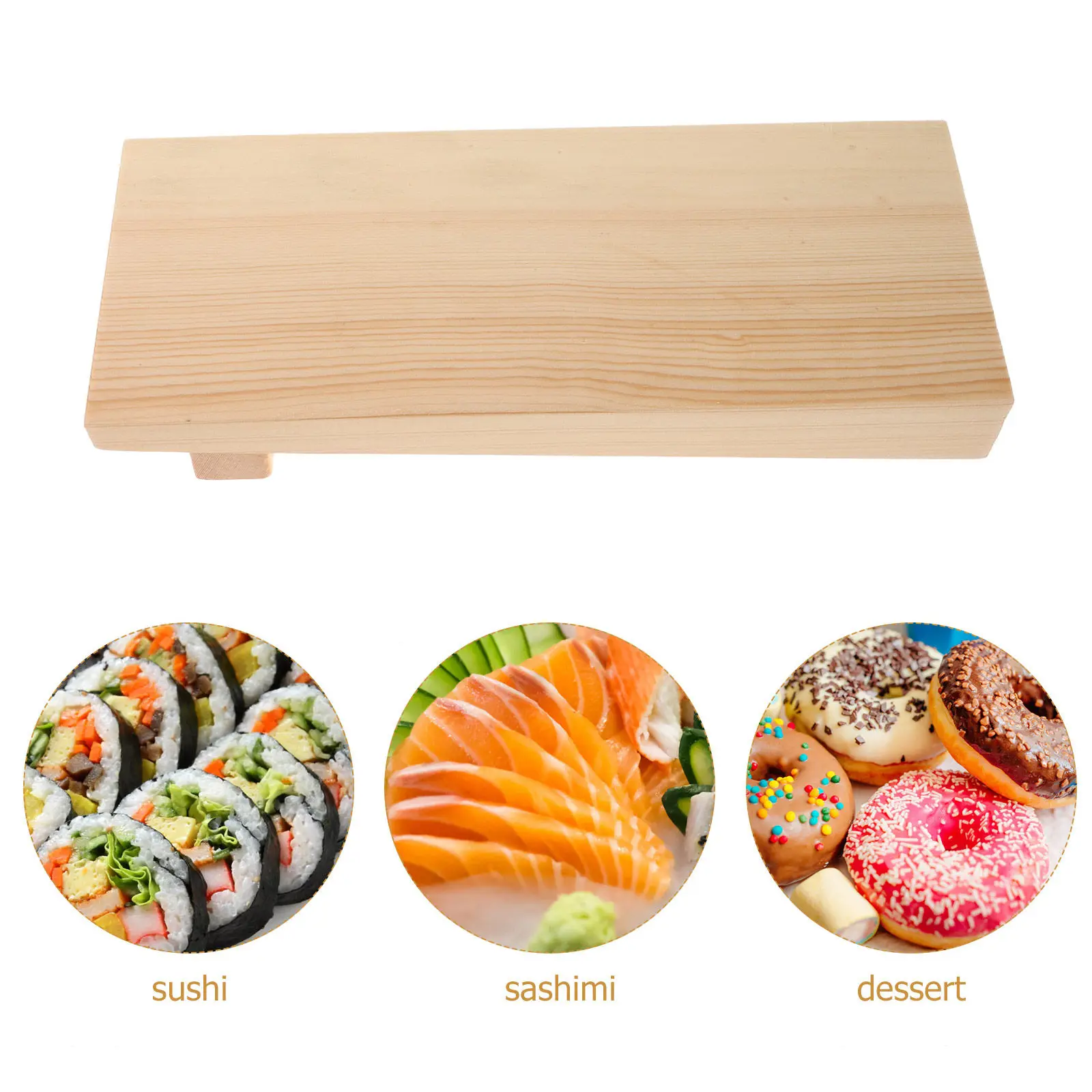 Sushi Tray Serving Plate Sashimi Japanese Platter Board Dish Geta Style Wooden Bamboo Snack Cutting Server Wood Plates Storage