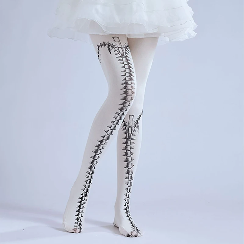 

Womens Lolita Printed Pantyhose Harajuku Sotckings Seamless Cosplay Pantyhose Female Sexy Stretch High Waist Tights
