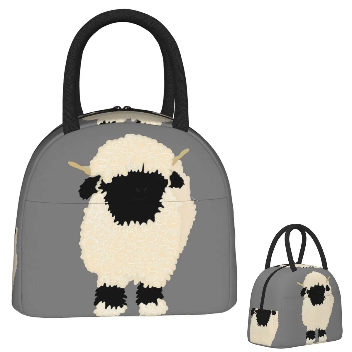 

Black Nose Valais Sheep Insulated Lunch Bag for Women Children Portable Food Boxes Thermal Lunch Box Tote