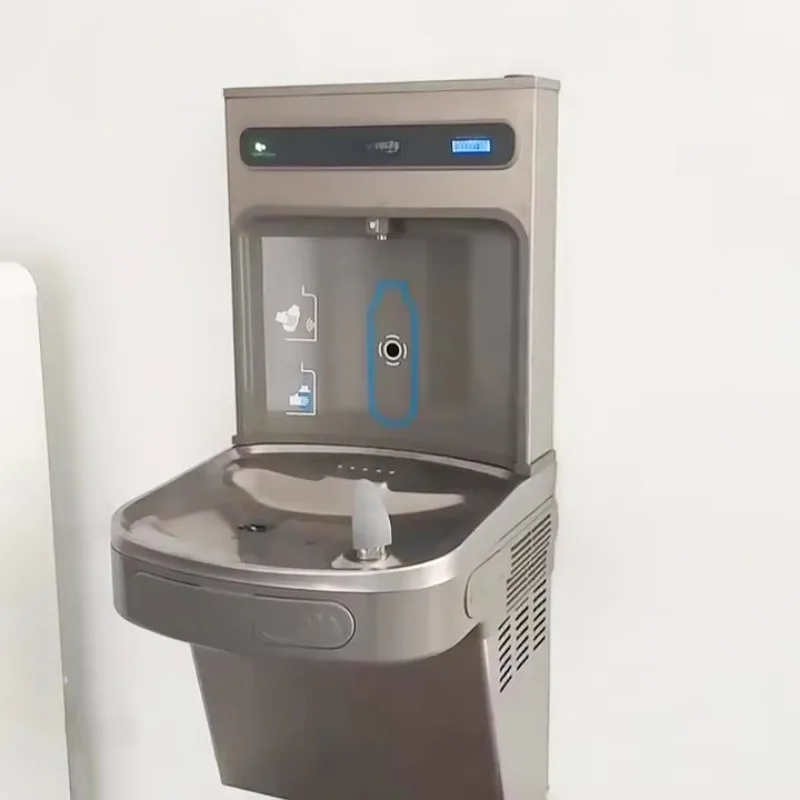 High Quality Stainless Steel Wall Mounted Drinking Water Fountain With Refrigeration Unit And Bottle Filler