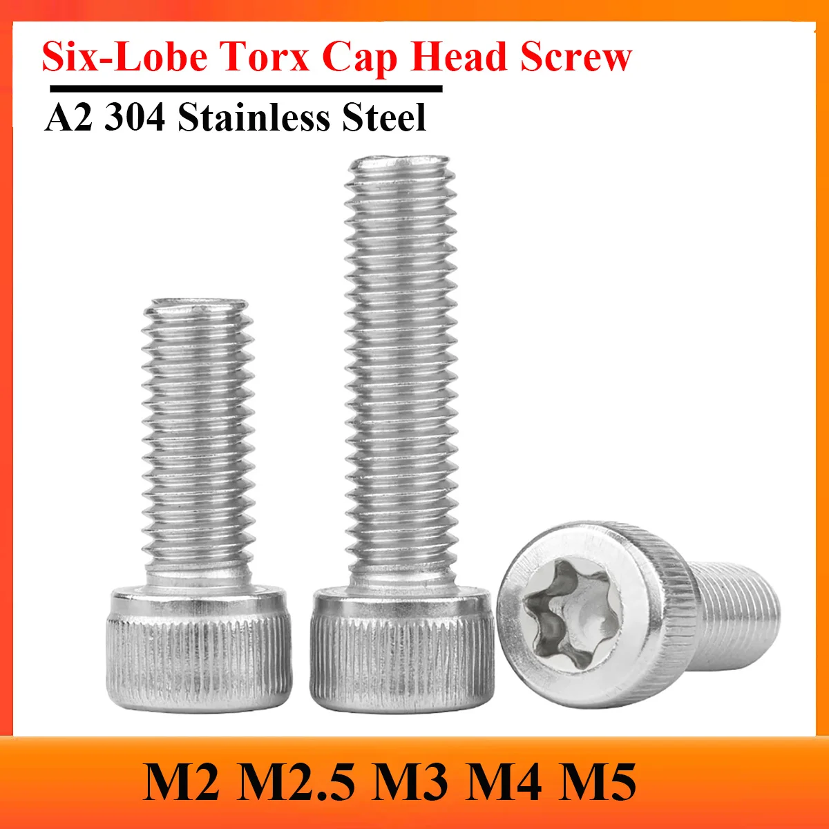 

10/20/30/50pcs M2 M2.5 M3 M4 M5 304 Stainless Steel Six-Lobe Torx Cap Head Screw Torx Socket Head Bolts Length 3mm-30mm