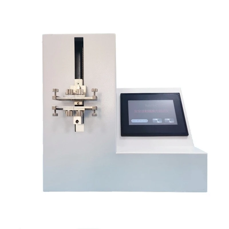 Safety syringe thrust tester, syringe thrust tester