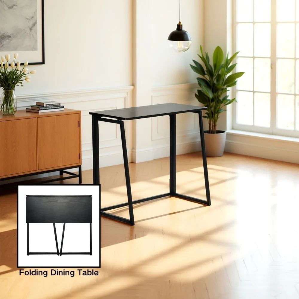 31.5 Inch Foldable Dining Table | Space-Saving for Small Spaces | Sturdy Metal Frame | Portable & Compact