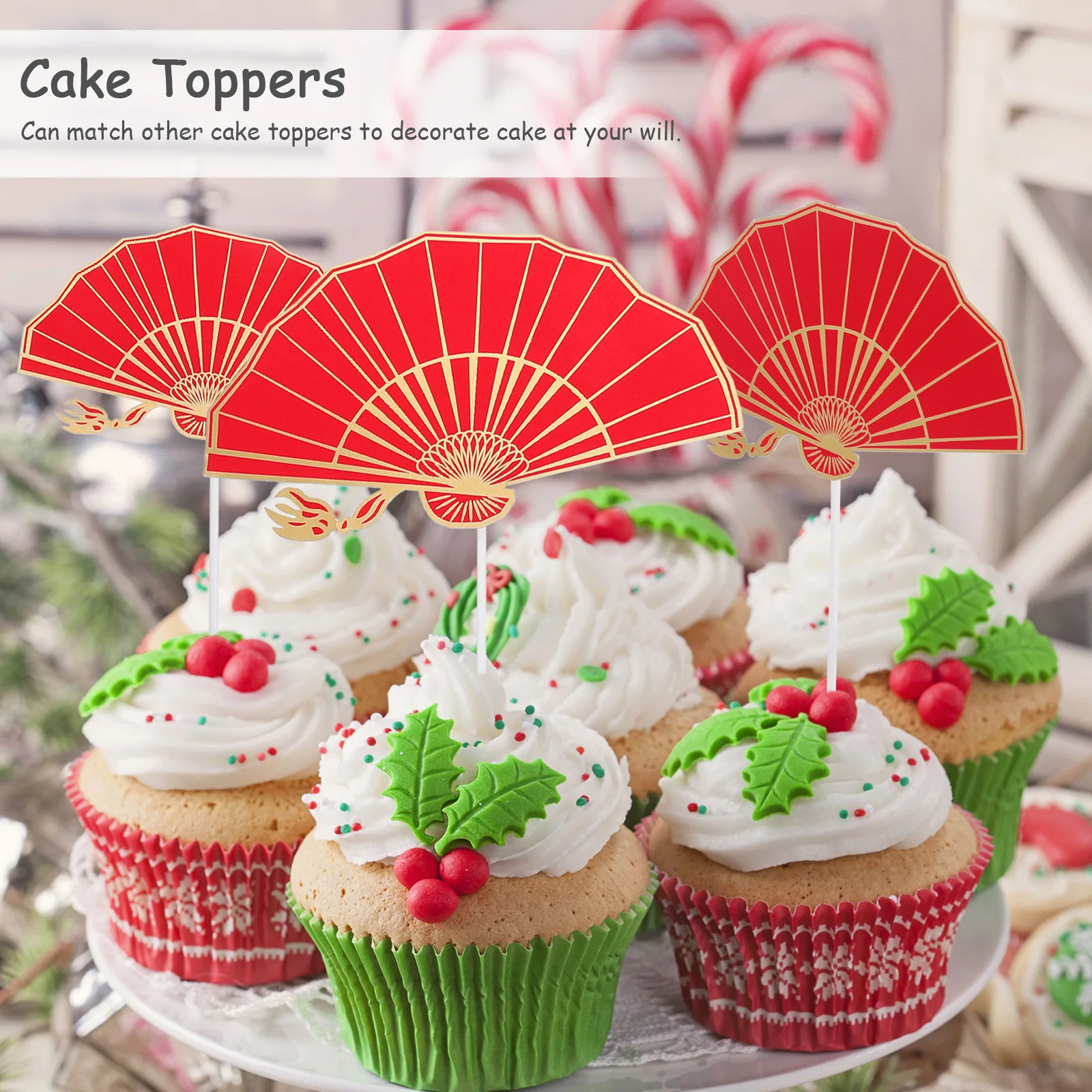 

5 set Shape Toppers Red Chinese Style 3D Hollow Carved Decorations For Party Wedding Cake Cake Toppers Supplies