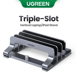 UGREEN Vertical Laptop Stand For MacBook Air Pro Triple Slots Aluminum Notebook Stand For MacBook Pro Tablet iPad Phone Holder