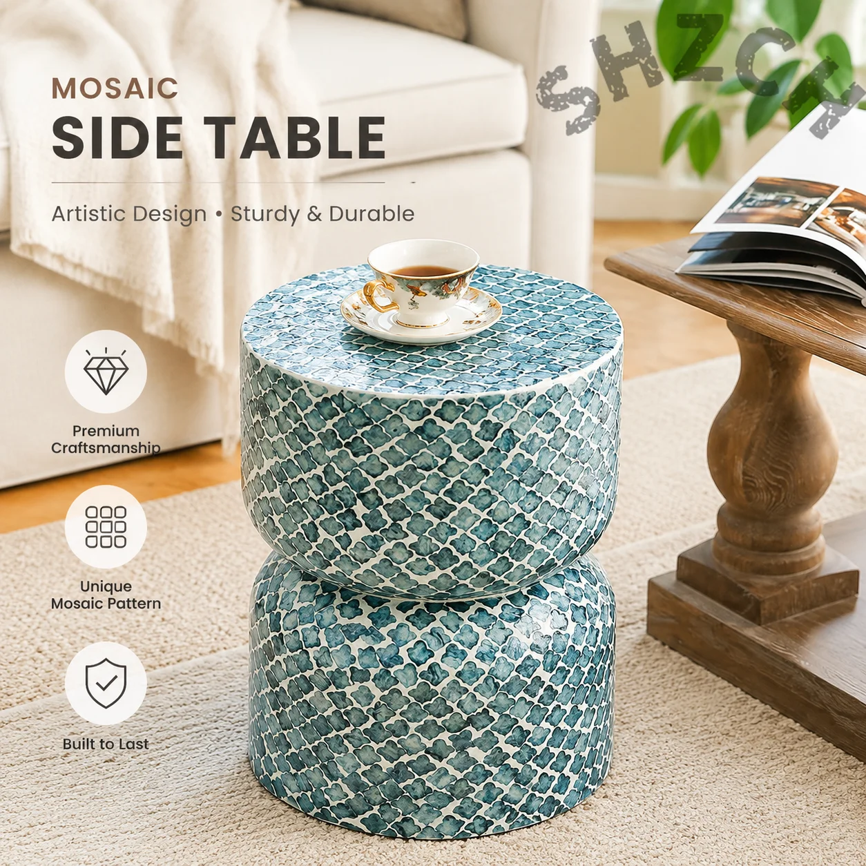 Creative Shell Edge Table,Living Room Round Coffee Table,Luxury Art Tea Table,High End Storage Desk,Nordic Furniture,Nightstands