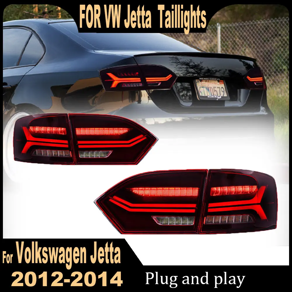 Car Led Tail Light Assembly For Volkswagen Jetta 2012 2013 2014 2015 Sagitar 6th Tail Lamp For Sedan Sequential Turn Signal