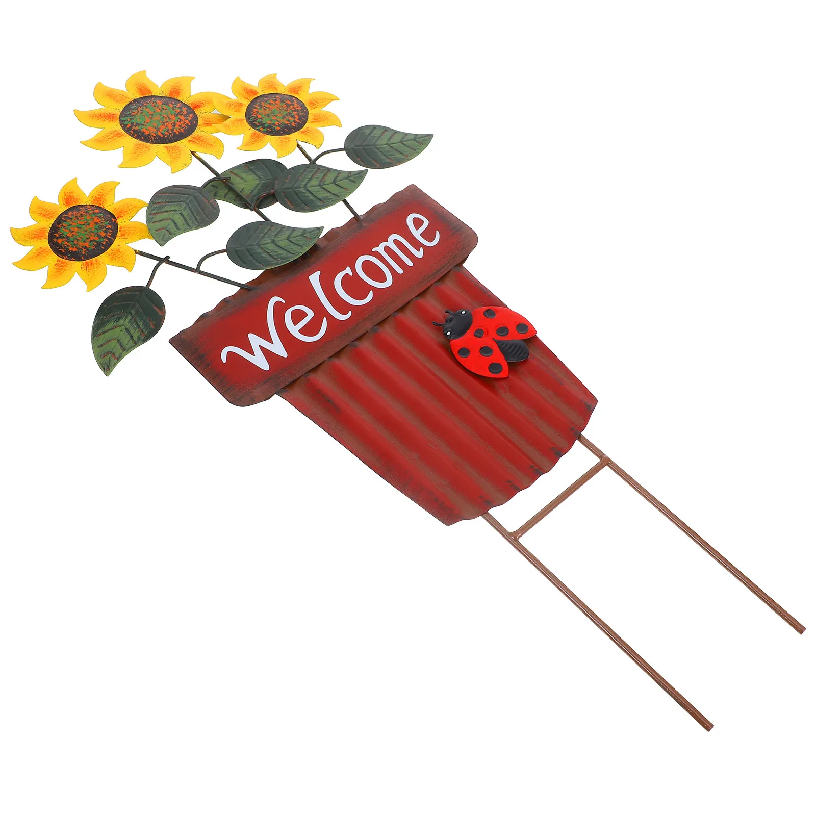 Metal Iron Flowerpot Insert Garden Stakes Decoration Outdoor Yard Art Patio Ornament Flower Stakes Lawn Garden Inserted Decor