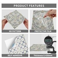 Self-Adhesive Wall Tile Decals, Peel and Stick Tile Stickers, Waterproof Backsplash Stickers for Kitchen Bathroom Decor, 24Pcs 5