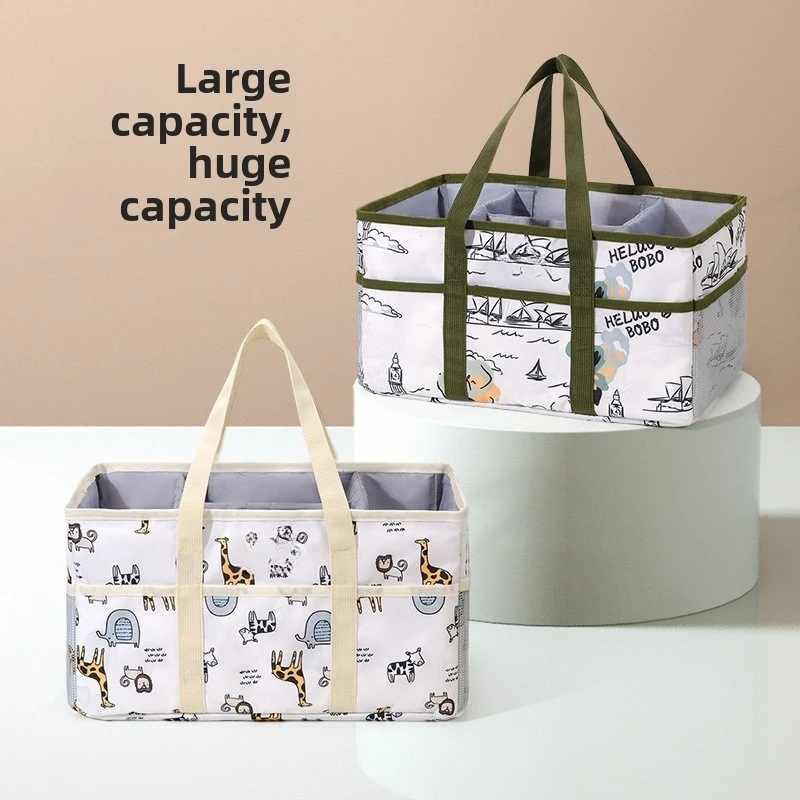 Large Capacity Handheld Mommy Bag New Fashionable Multi Functional Partition Portable Washable Baby Products Storage Bag