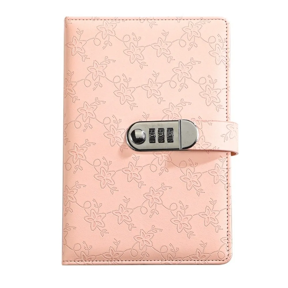 A5 Retro Password Book with Lock 200 Pages Stationery Embossed Student Notepad Thickened Waterproof Diary Notebook