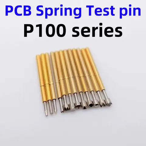 P100-serien Nickelpläterad mässingsfjädertestprob Teststift Pogo-stift Elektrisk detekteringsnål PCB-testverktyg P100-B P100-B1 10 best sales fjäderstift - №5