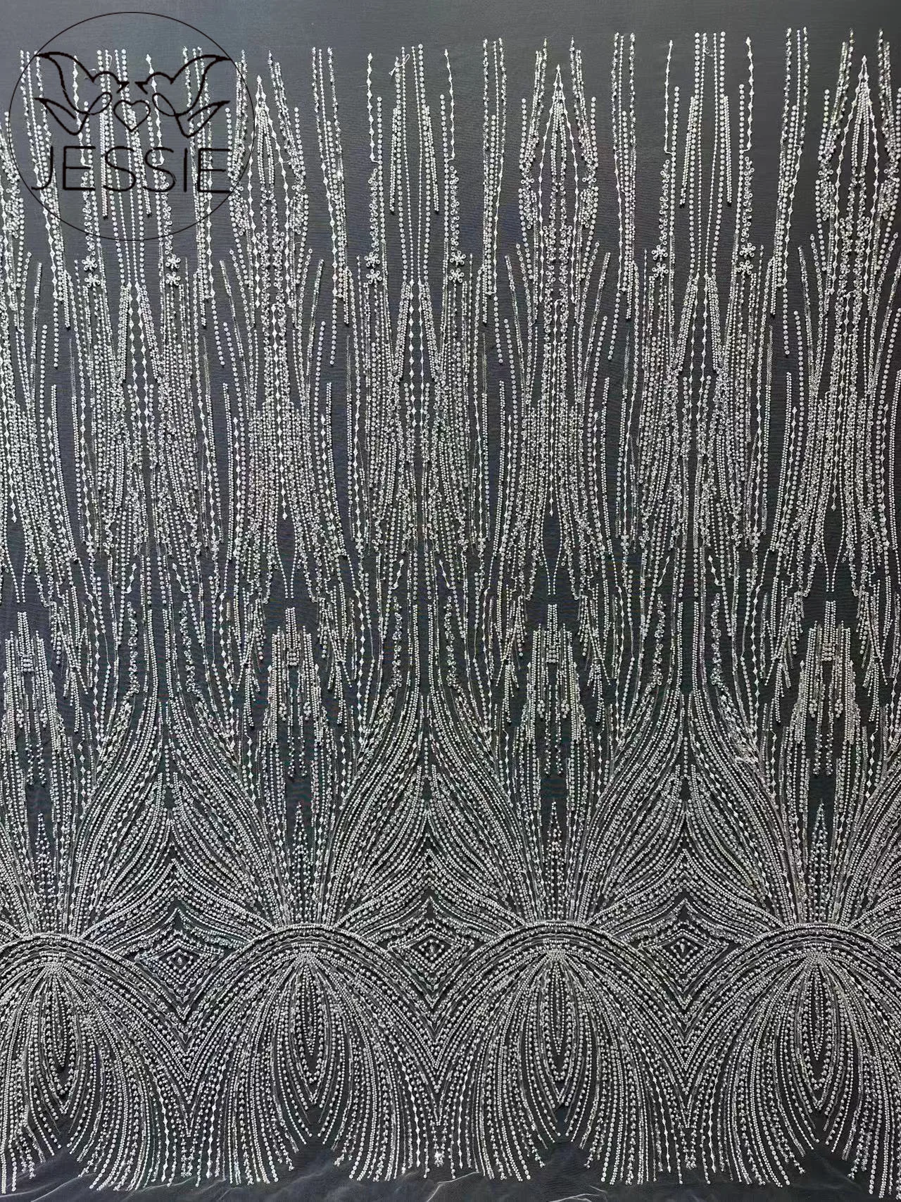 

On Sale Unique And Exquisite Sequins Beads Fabric Wedding Dress Lace Fabric Evening Gown Customization Sell By 5yards 2024