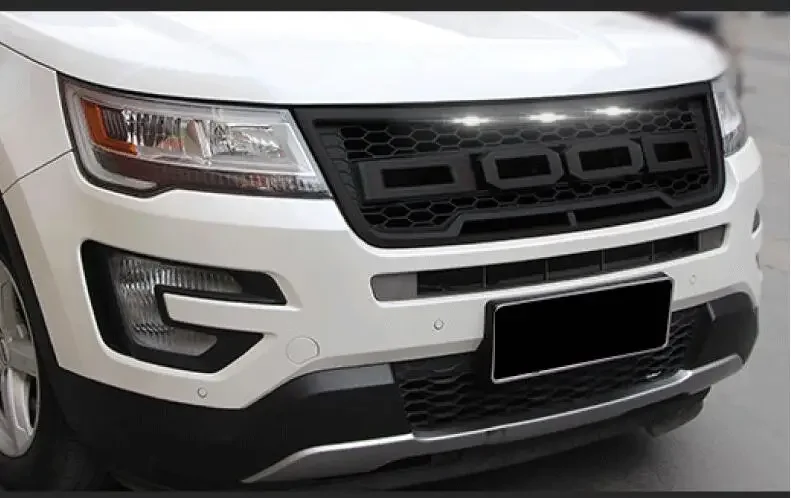 

Front Bumper Mesh Grille Grills Honeycomb Mesh With LED Lights For Ford Explorer 2016 2017 2018