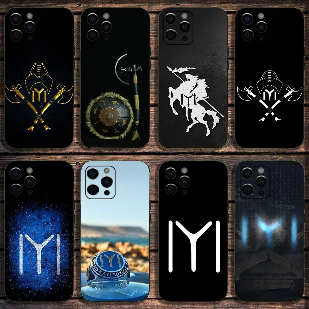 

Resurrection Ertugrul Kayi Flag Phone Case For Apple iPhone 15,14,13,12,11,Pro,X,XS,Max,XR,Plus,Mini Soft Black Cover