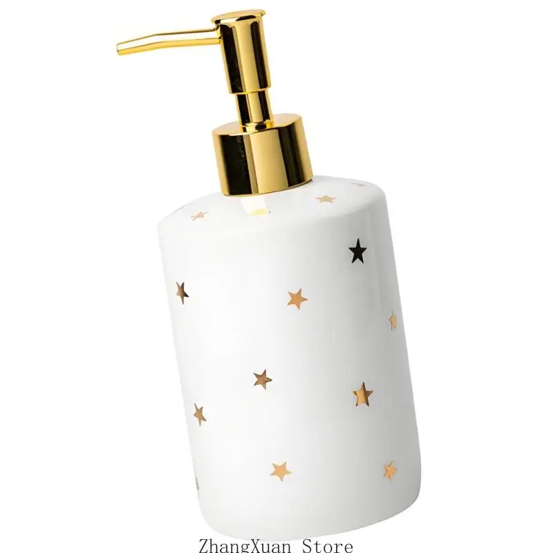 Press-Pumpflasche für Handwäsche in der Nähe des Gästebades, Keramik-Lotion-Pumpflasche, 3 x – Detail 3