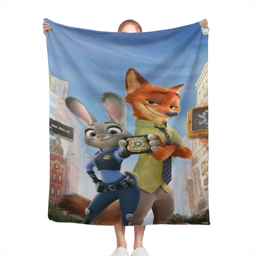 

Одеяло Zootopia с фланцем, Текстильный декор, портативные супер мягкие покрывала для дома и офиса, плюшевое тонкое одеяло