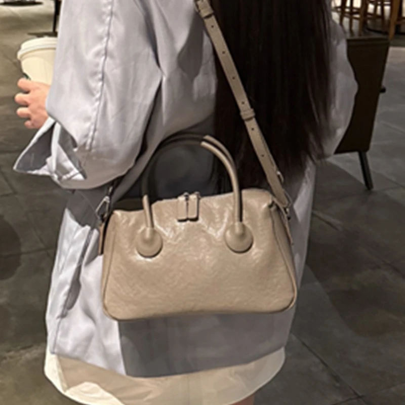 

Toptrend 100% Genuine Leather Pillow Shoulder Bags For Women 2025 Luxury Designer Crossbody Satchel Top Handle Ladies Handbags