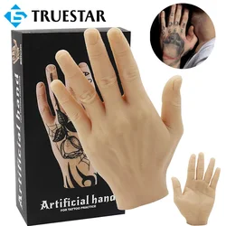 3D Silicone Tattoo Practice Hand Premium Dummy Soft Fake Hand Skin Left/Right Hand Practice Skin Tattoo Training Hand Accessory