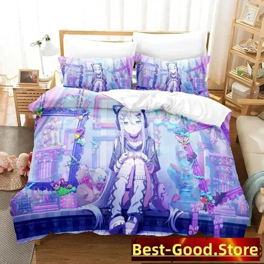 3D Print Yoisaki Kanade Anime Project SEKAI Bedding Set Duvet Cover Sheet Pillowcase Bed Full Queen King Size Comforter Bedroom