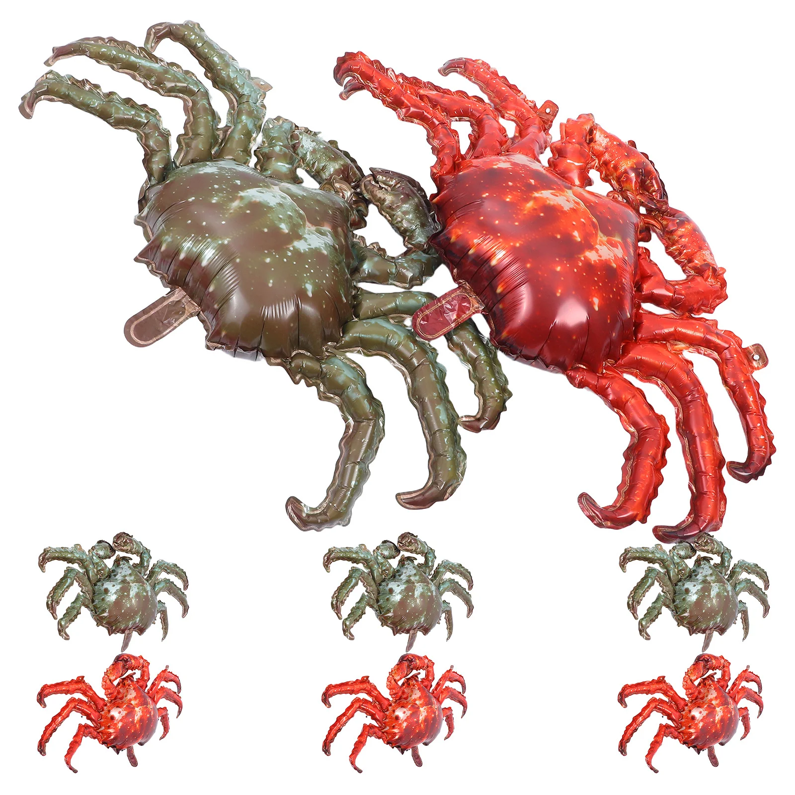 

8Pcs Simulated Crab Balloons Inflatable Aluminum Foil Birthday Party Decorations Crab Theme Supplies