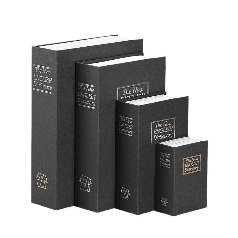 Metal Book Money Box Simulation Combination Lock Piggy Bank with Lock Hollow Book Cash Coin Storage Box Valuables Storage