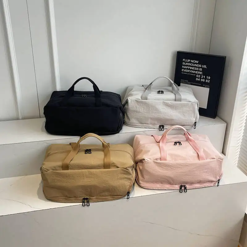 

Gym Women Canvas Weekender Overnight Luggage Casual Trendy Travel Tote Bag Large Capacity Crossbody Handbag Simple Waterproof