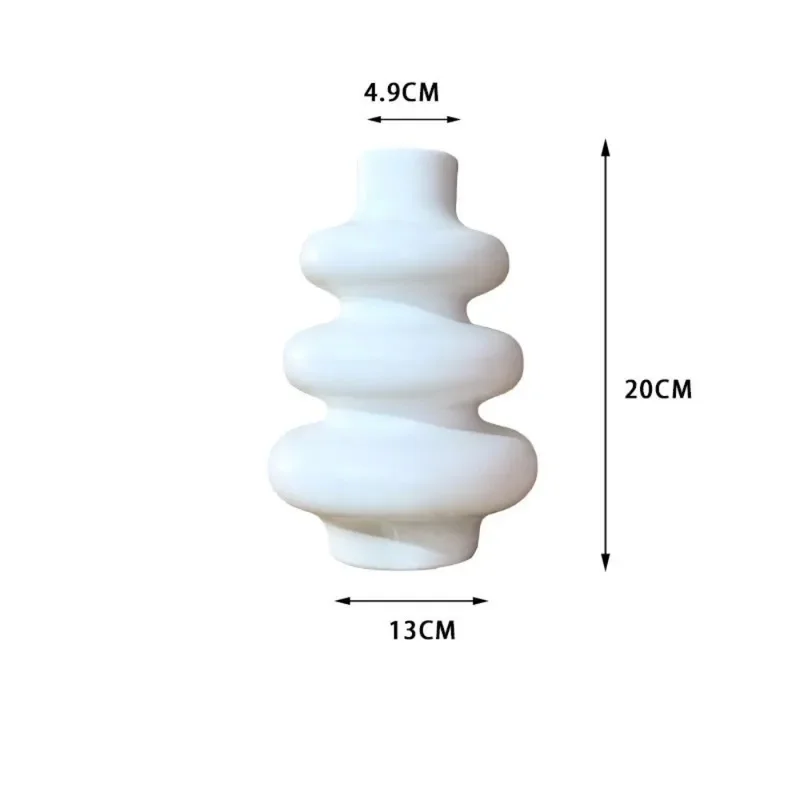 Simple White Plastic Decor Vase Nordic Minimalist Desktop Flower Vase Home Table Ornament for Dried Flower & Floral Arrangement