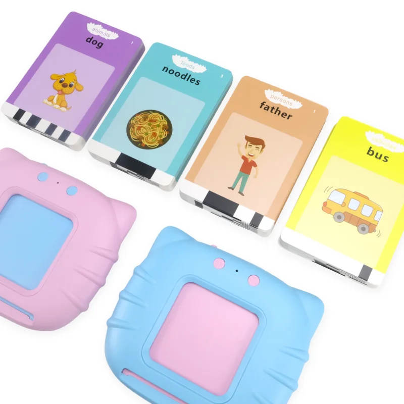 Maszyna do nauki angielskiego dla dzieci, zabawka edukacyjna Montessori, 112 kart, dwujęzyczny czytnik do wczesnej edukacji, ochrona oczu, prezent