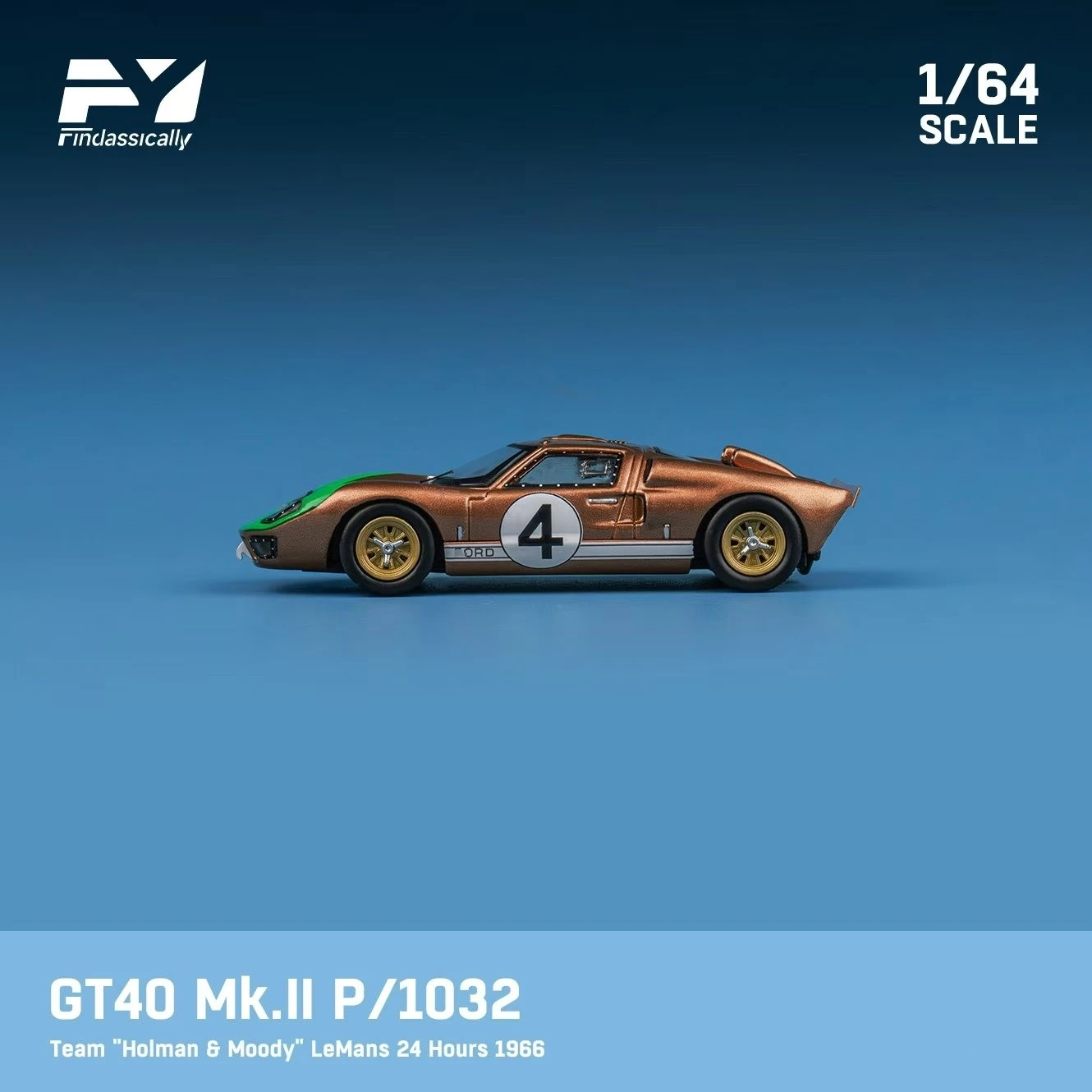 Findclassically FY 1:64 GT40Mk.IP1069 modèle de voiture moulé sous pression trois couleurs en 2025