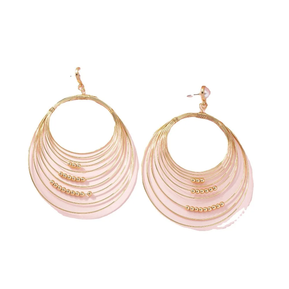 Metal Circle Imitation Pearl Earrings for Women Simple Fashion Ear Jewelry Accessories Hot Sale Party Gift 2026 New Style