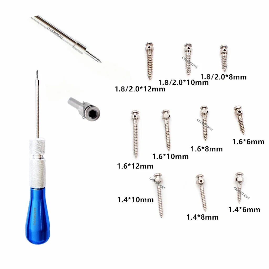 Dental Orthodontic Mini Implant Micro Titanium Screw  Self Drilling Tool Dentistry Anchor Nail Handle Driver Screwdriver