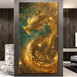 Diamond Art Painting New Arrival Chinese Golden Dragon Diy 5D Full Mosaic Diamond Embroidery Cross Stitch Kits Home Decoration