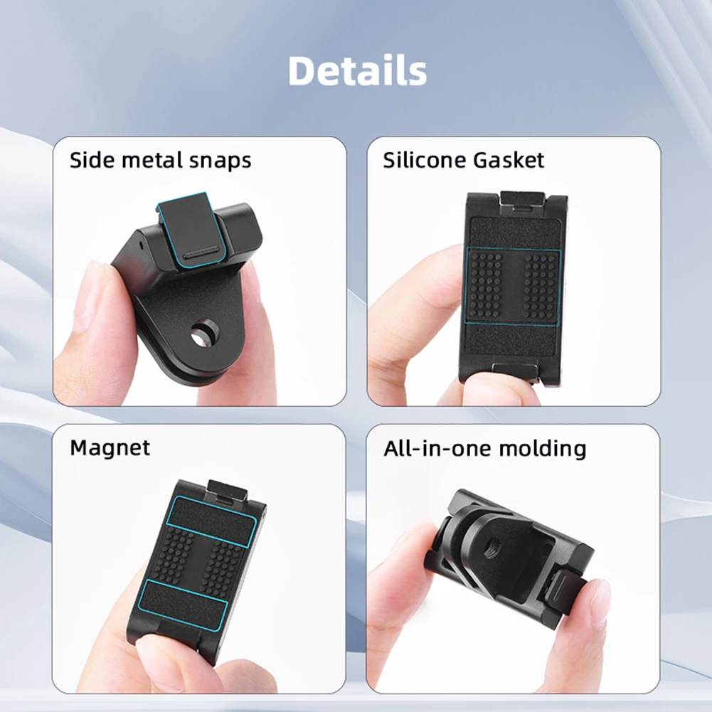 Câmera Magnetic Fork Adapter, Quick Release Adapter, Extension Mount Base para DJI Osmo Action 4 3