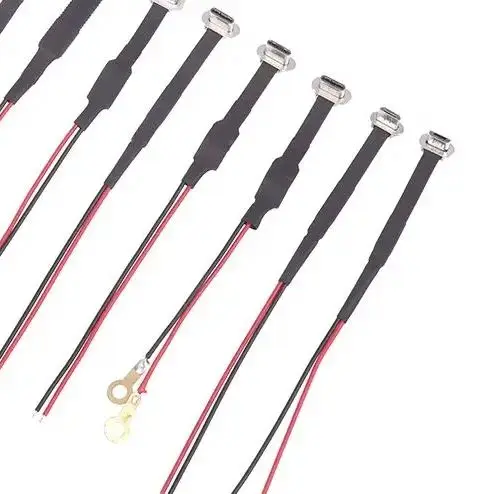 Type-C Micro USB Connector 2Pin 3Pin W/ Resistor R1 Soft Flat Cable Male Charging Cable Fast Charge Wire Extention For Phone
