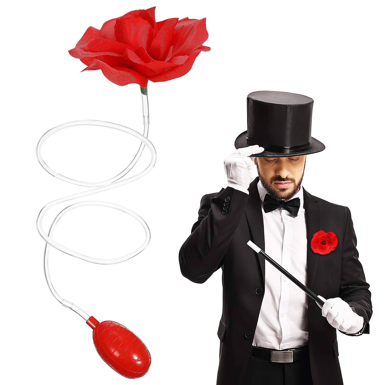 1pc Water Spraying Rose Brooch Premium Plastic Durable Creative Flower Shaped Chic Novelty Party Prom Banquet Daily Wear