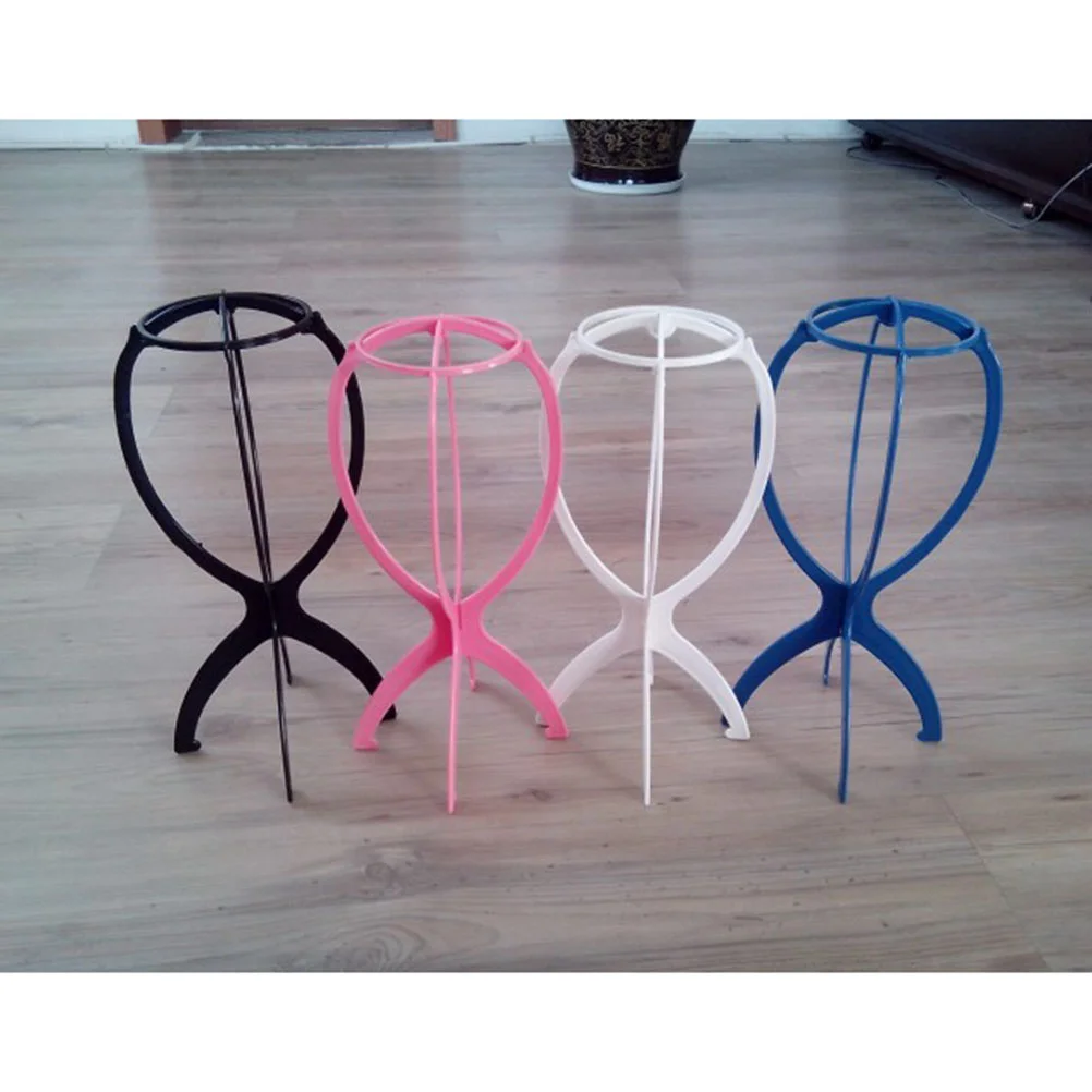 6Pcs Folding Plastic Stable Durable Hair Hat Holder Stand Support Display Hanger Tools (Random Color)