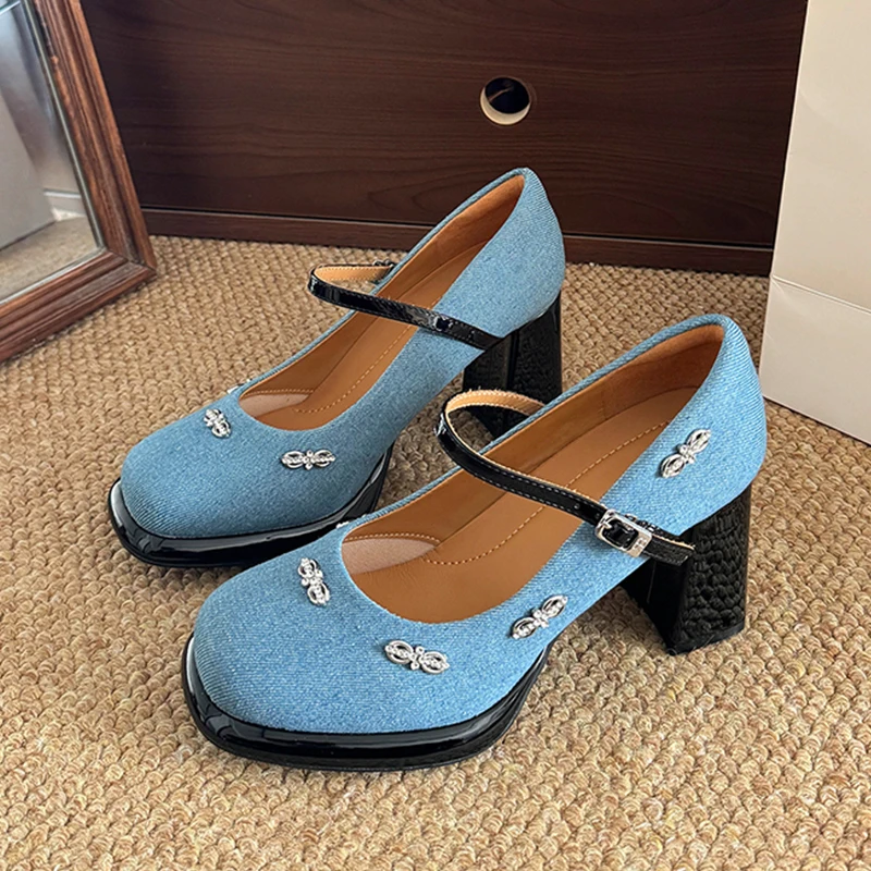 

Designer High Heels Women Mary Jane Shoes Elegant Shallow Dress Shoes Woman 2026 Spring New Pumps Elegant Buckle Lolita Zapatos