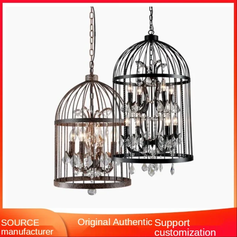 New Product American Crystal Bar Counter Creative Restaurant Cafe Bar Clothing Store Wrought Iron Chandeliers