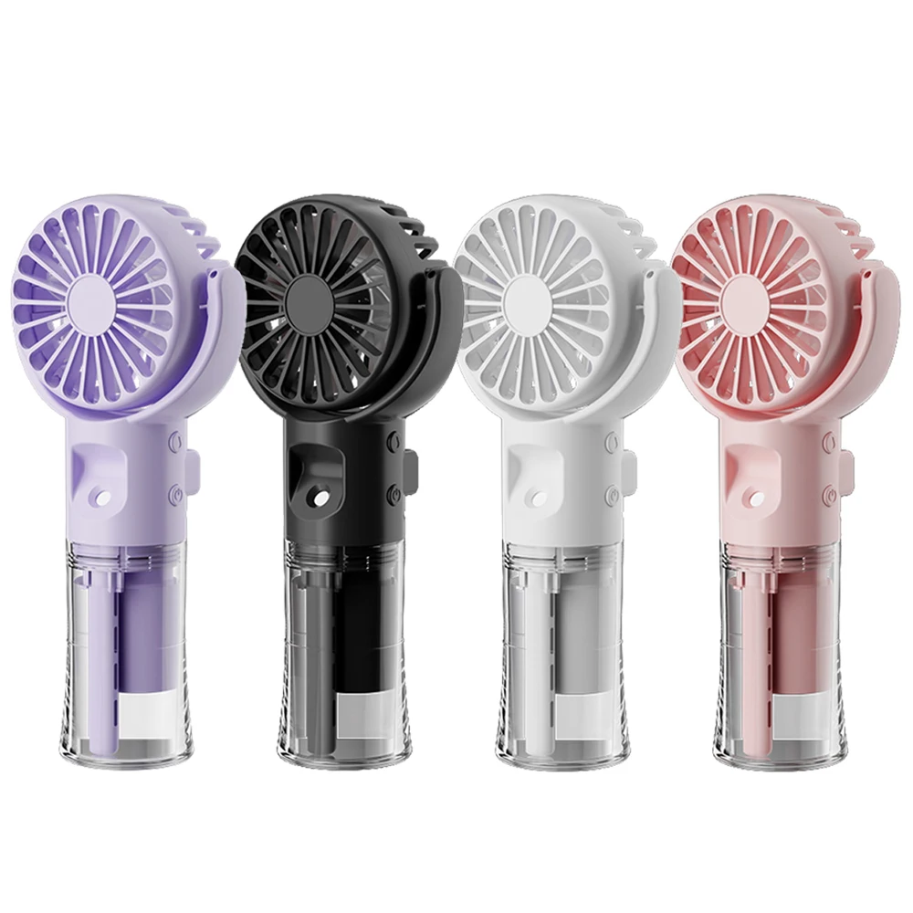 

Portable Water Mist Fan Mini Handheld Fan USB Charging 4 Speeds Hanging Neck Spray Fans Portable Personal Hand Held Small Fan