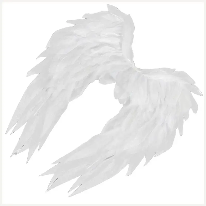 코스프레 이벤트 및 무대 쇼에 적합한 극적인 블랙 흰색 오간자 날개 가벼운 디자인