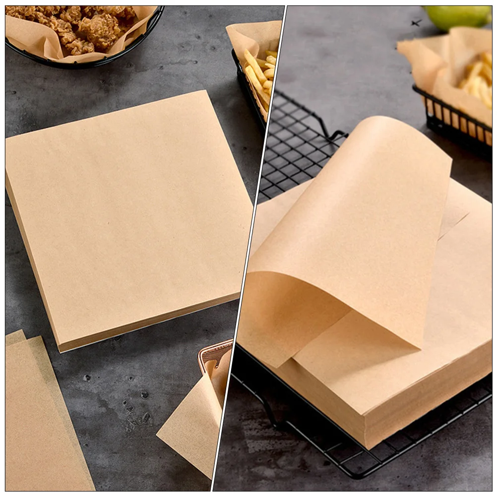 500 Sheets Oil-absorbing Paper Parchment Kitchen Food for Party Hamburgers Bakeware Oil-proof Fried Wrapping Mat Snack