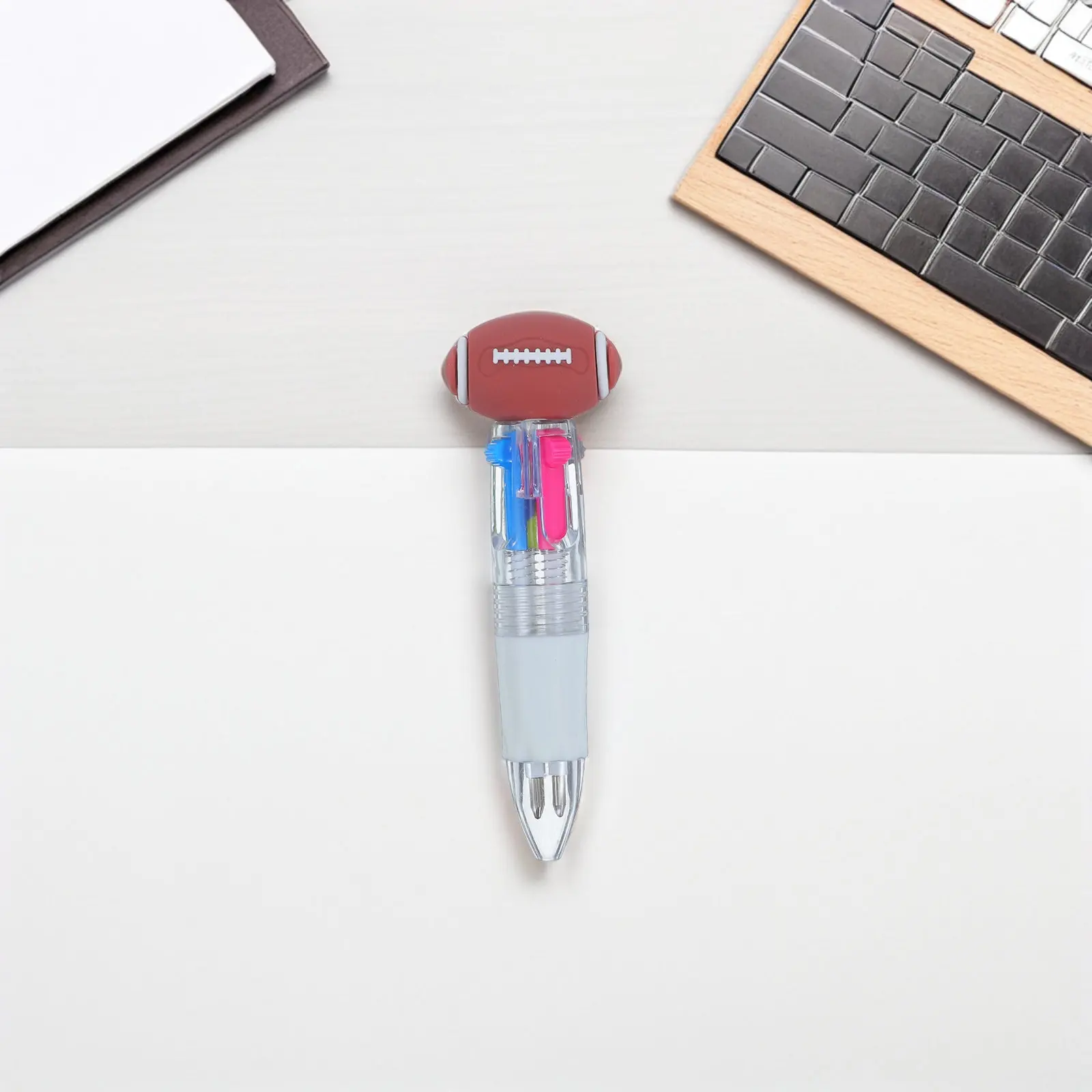 12Pcs Football Shaped Ballpoint Pens Multicoloured Mini Pens Sports Themed Smooth Writing Stationery Party Favors for Students