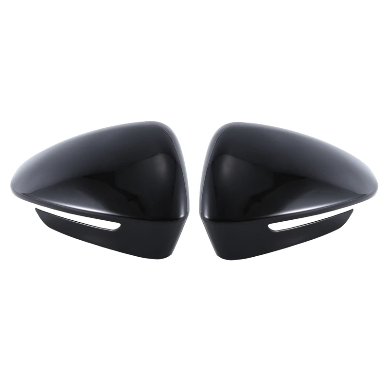 Side Rearview Mirror Replace Cap Cover Glossy Black With Lane Assist Car Accessories For Volkswagen VW ID4 ID.4 ID.6 2020 2021