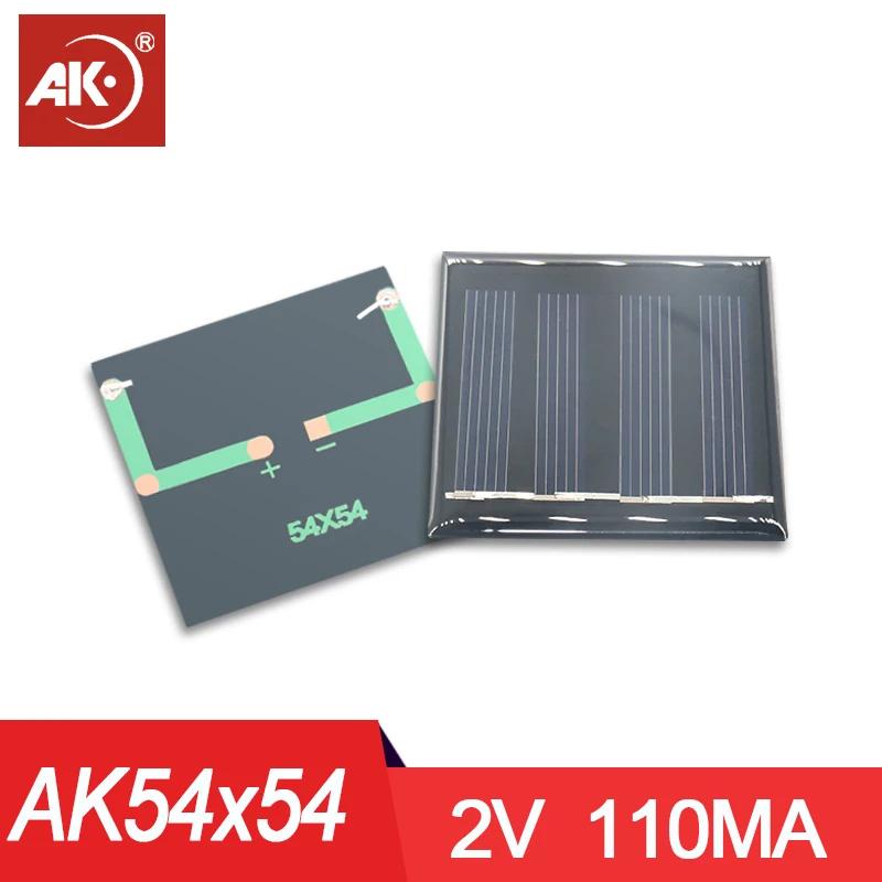 AK 1PC 54x54mm 1.5V 2V 3V  5V 6VMini Solar Panels Polysilicon Board Portable Outdoor Solar Chargers Solar Energy Solar Power