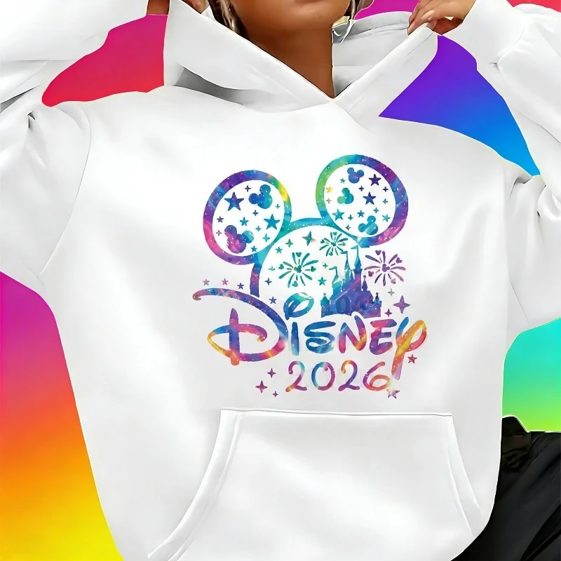 

Худи унисекс с принтом Disney 2026, осенне-зимняя повседневная уличная одежда