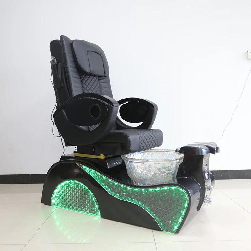 

Luxury Nail Salon Equipment Electric Foot SPA Manicure Pedicure Chair With Base Light For Nail Shop